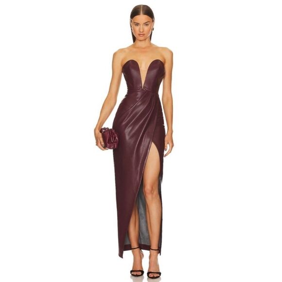 NWT MICHAEL COSTELLO x REVOLVE Jake Dress in Plum - Picture 1 of 4